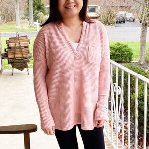 Pink Lily Waffle Top